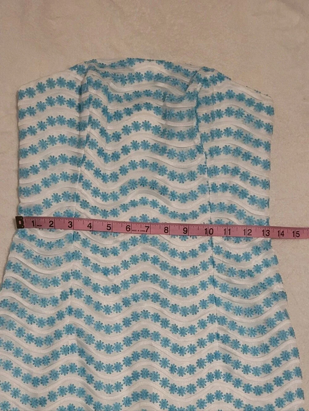 ​Lilly Pulitzer Leavens Strapless Dress in Shorely Blue Size 0 - Picture 14 of 15